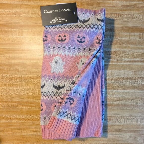 Christian Lacroix Thicc Pink & Purple Ghost Halloween Hand‎ Towels 3 Pack - Picture 3 of 4
